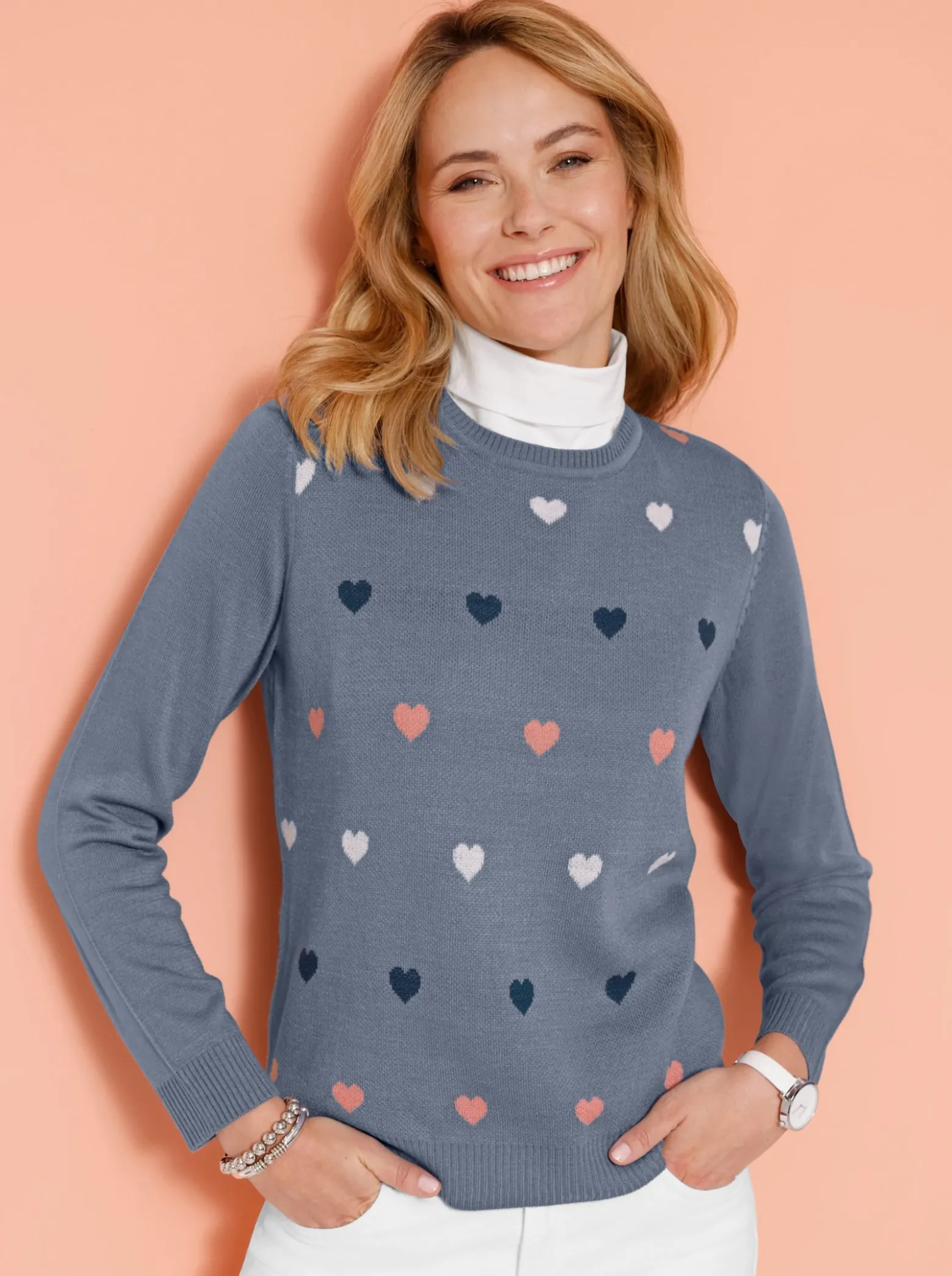 Rollkrageneinsatz aus Single-Jersey