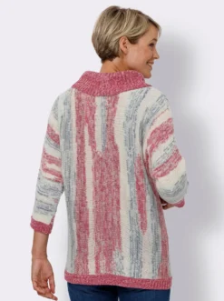 Rollkragenpullover im Jacquard-Streifenmuster