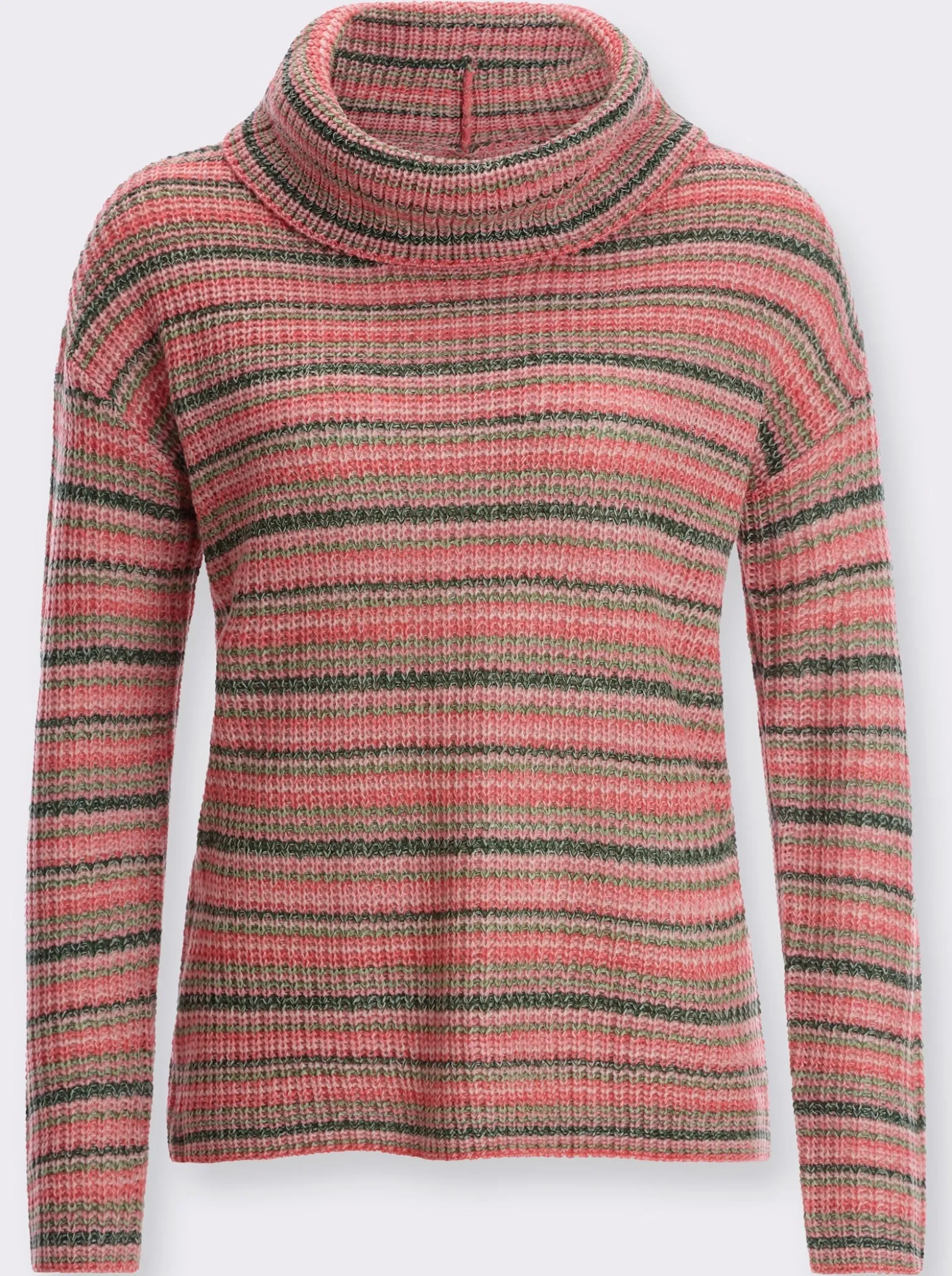Rollkragenpullover im Streifen-Muster
