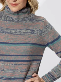 Rollkragenpullover in Melange-Optik