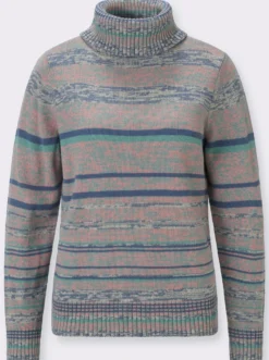 Rollkragenpullover in Melange-Optik