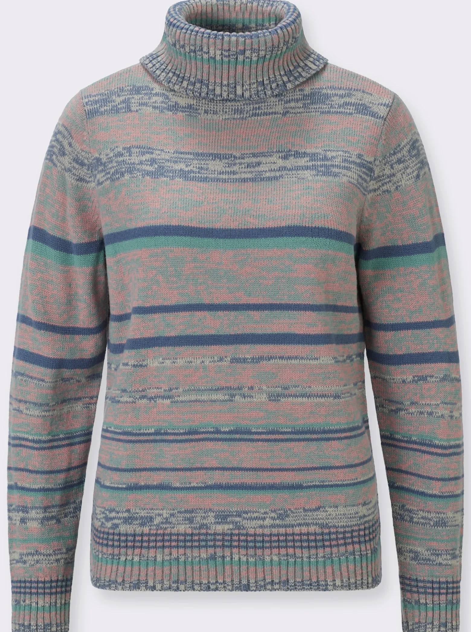 Rollkragenpullover in Melange-Optik
