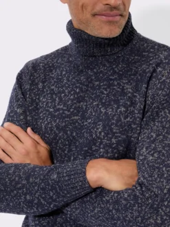 Rollkragenpullover in Melange-Optik