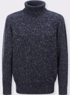 Rollkragenpullover in Melange-Optik
