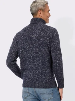 Rollkragenpullover in Melange-Optik