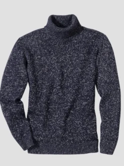 Rollkragenpullover in Melange-Optik