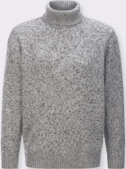 Rollkragenpullover in Melange-Optik
