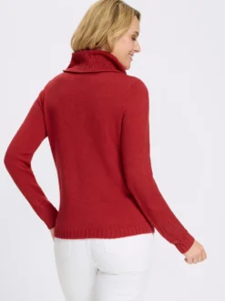 Rollkragenpullover mit Ajourmuster