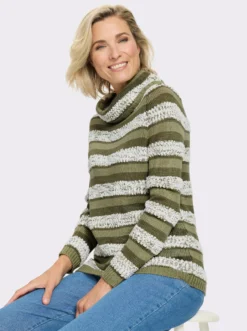 Rollkragenpullover mit Effektgarn