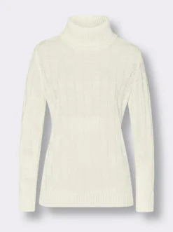 Rollkragenpullover mit gerippten Abschlüssen