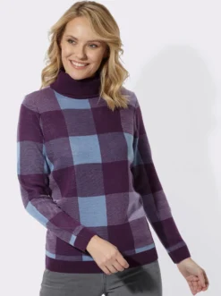 Rollkragenpullover mit Jacquard-Muster