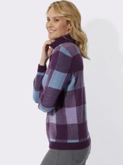 Rollkragenpullover mit Jacquard-Muster