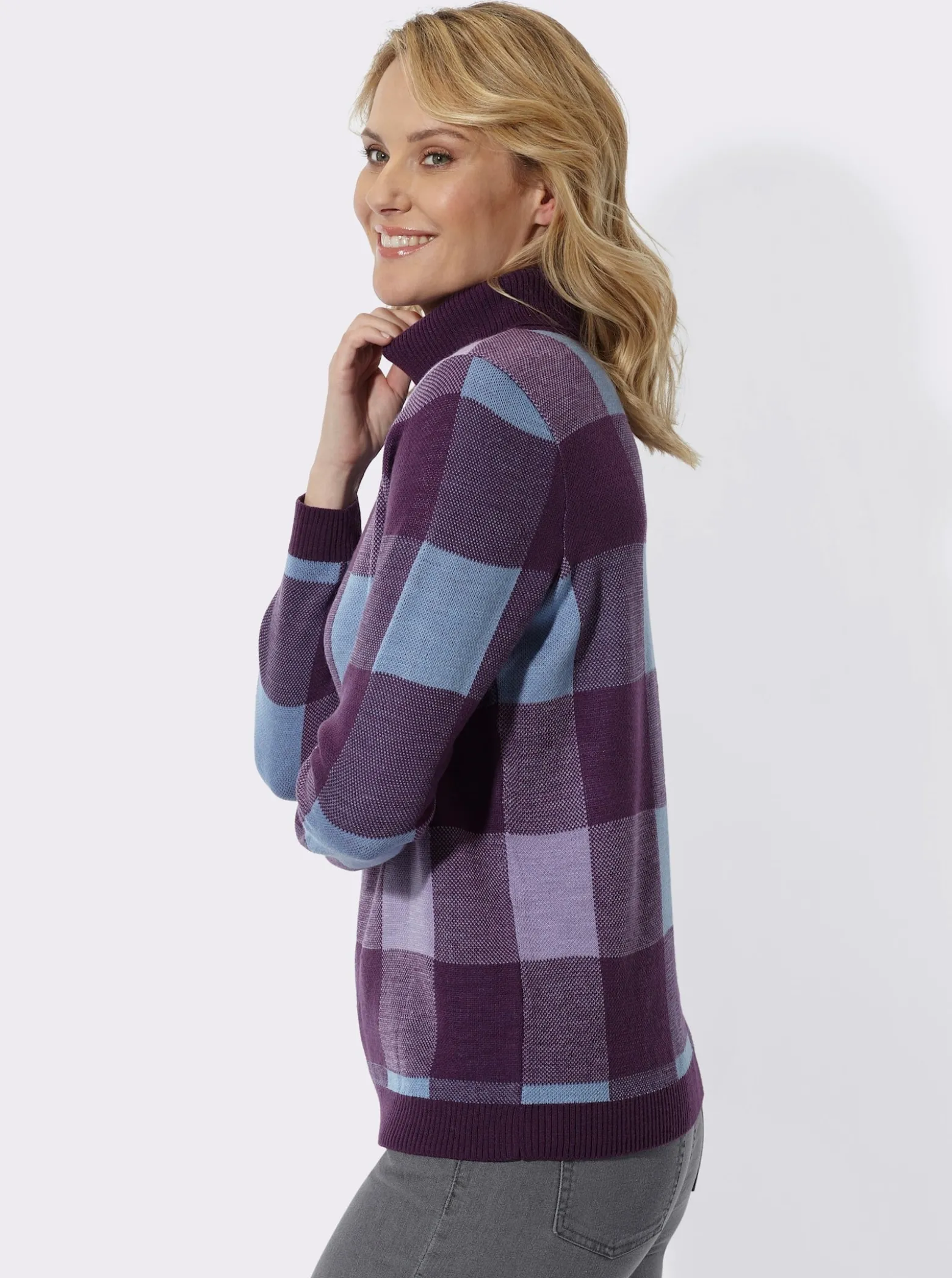 Rollkragenpullover mit Jacquard-Muster