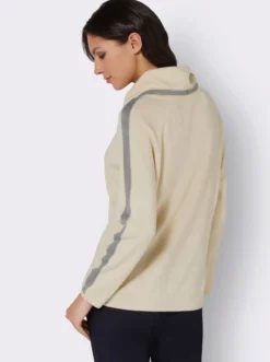 Rollkragenpullover mit Kontraststreifen