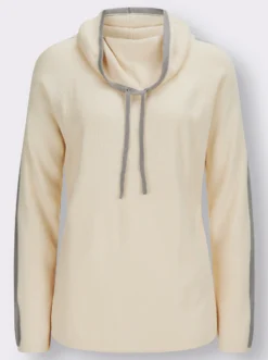 Rollkragenpullover mit Kontraststreifen