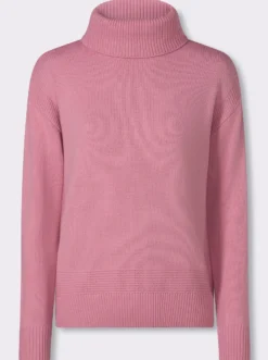 Rollkragenpullover mit Perlfang-Muster