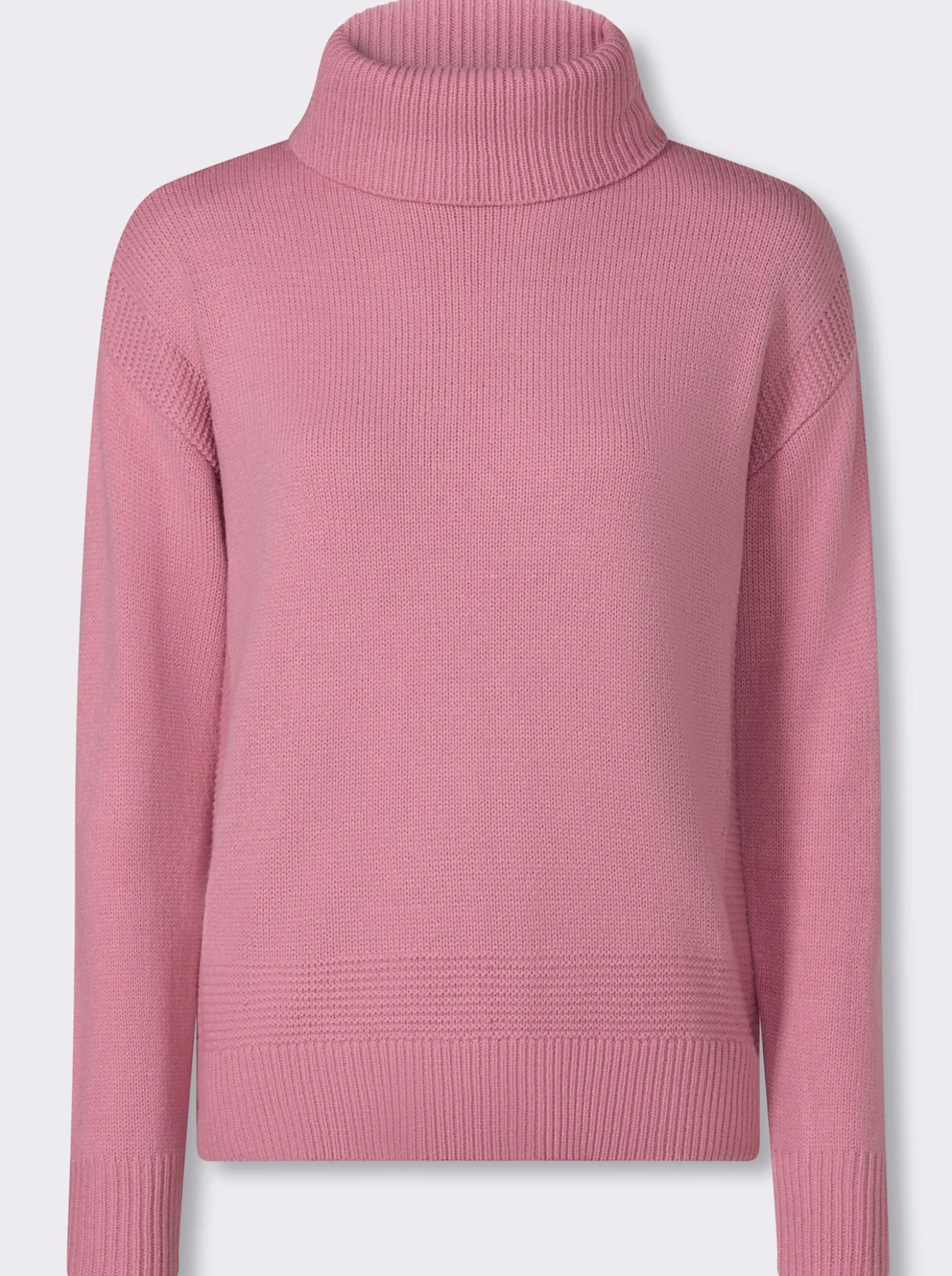 Rollkragenpullover mit Perlfang-Muster