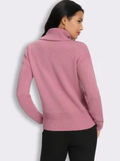 Rollkragenpullover mit Perlfang-Muster