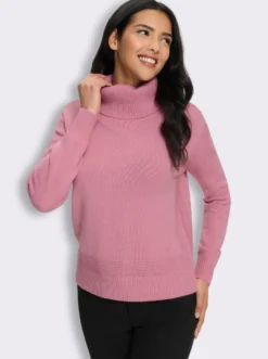 Rollkragenpullover mit Perlfang-Muster