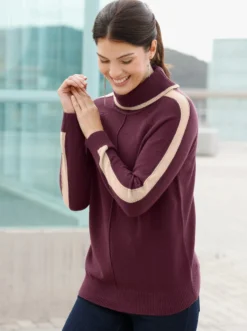 Rollkragenpullover mit Raglan-Ärmeln