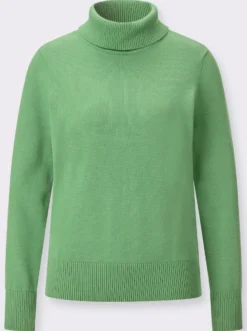Rollkragenpullover mit Rippbündchen