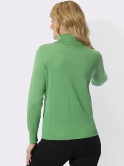 Rollkragenpullover mit Rippbündchen