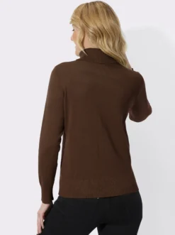 Rollkragenpullover mit Rippbündchen