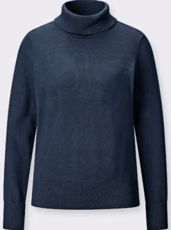 Rollkragenpullover mit Rippbündchen