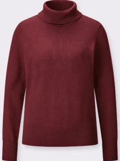 Rollkragenpullover mit Rippbündchen
