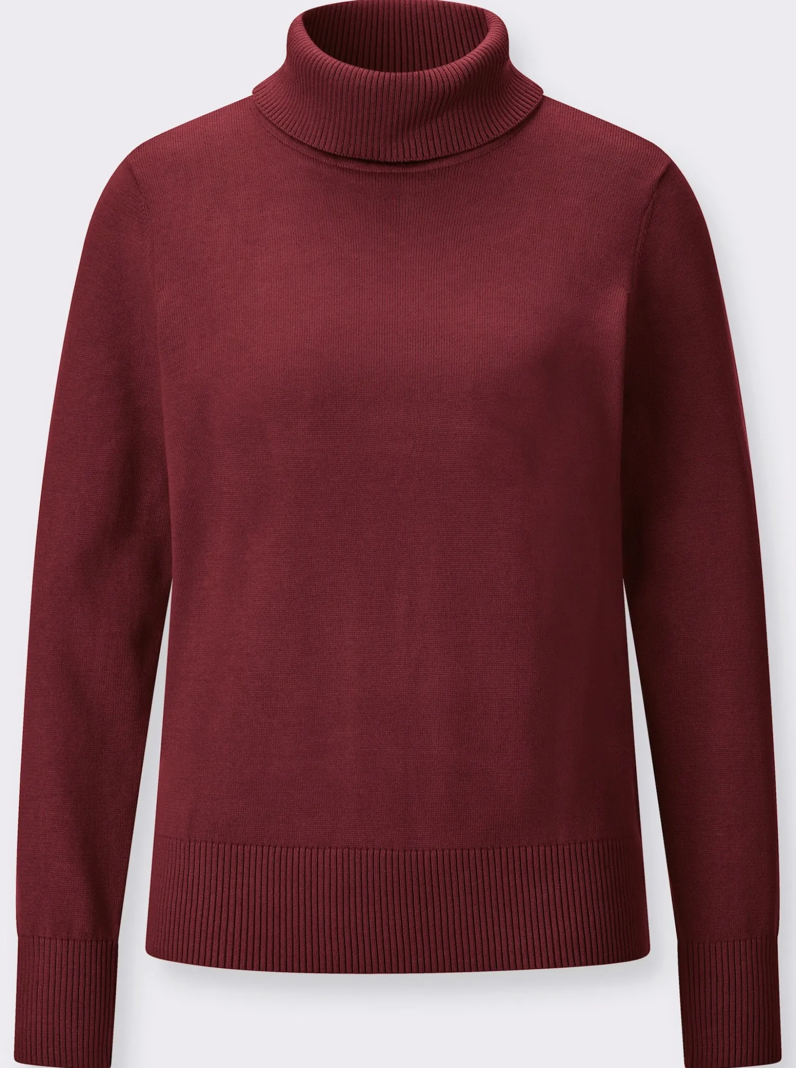 Rollkragenpullover mit Rippbündchen