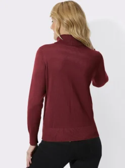 Rollkragenpullover mit Rippbündchen