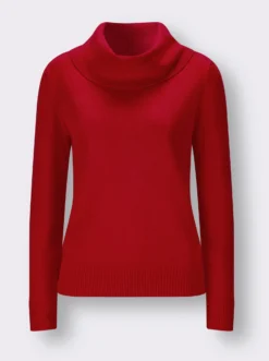 Rollkragenpullover mit Schulterraffung
