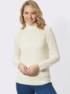 Rollkragenpullover mit Strickmuster