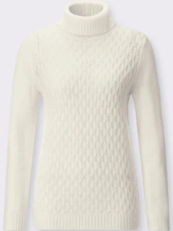 Rollkragenpullover mit Strickmuster