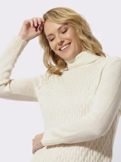 Rollkragenpullover mit Strickmuster