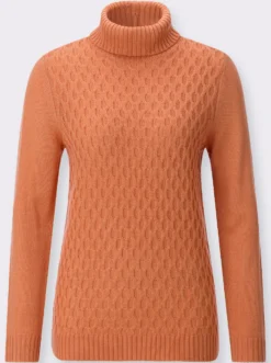 Rollkragenpullover mit Strickmuster