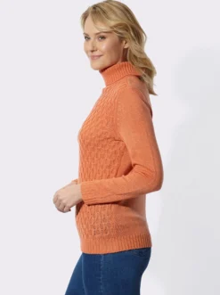 Rollkragenpullover mit Strickmuster
