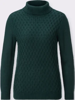 Rollkragenpullover mit Strickmuster