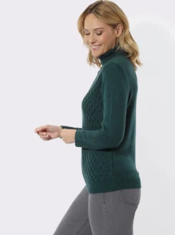 Rollkragenpullover mit Strickmuster