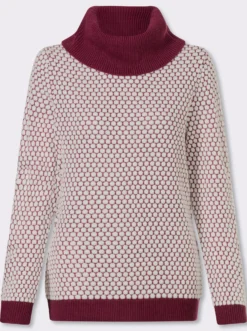 Rollkragenpullover mit Strukturmuster