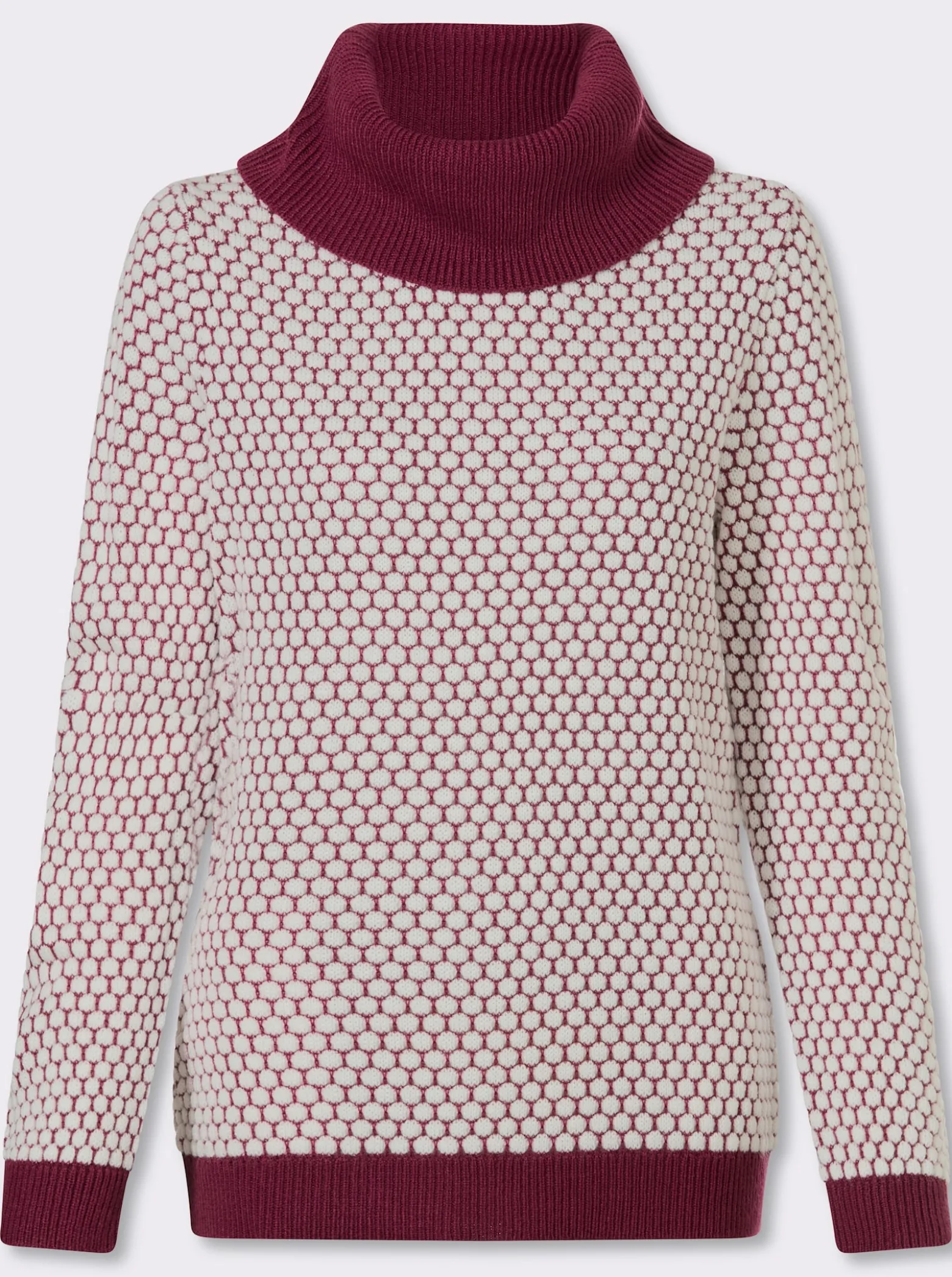 Rollkragenpullover mit Strukturmuster
