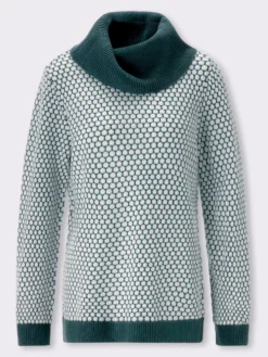 Rollkragenpullover mit Strukturmuster