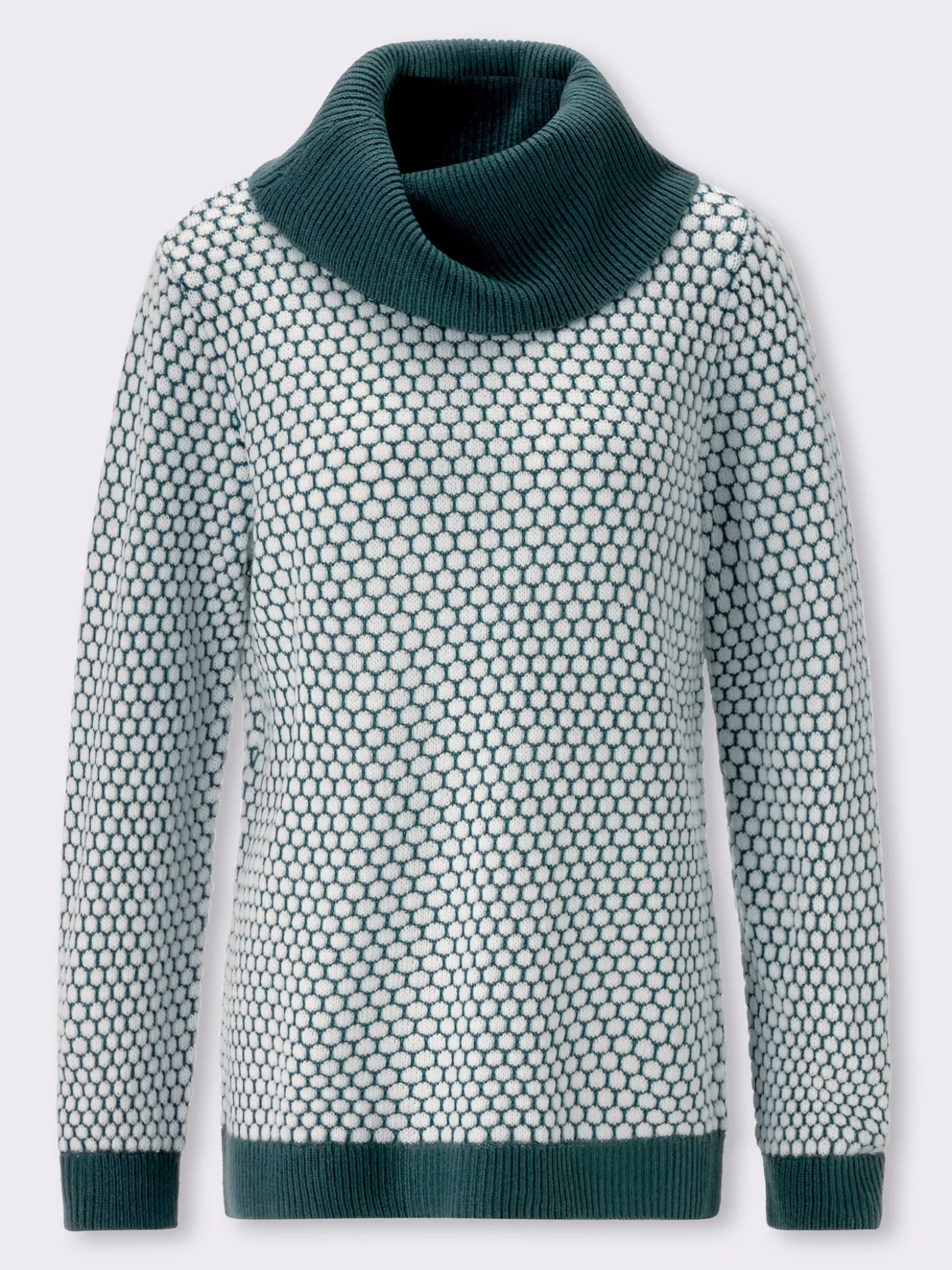 Rollkragenpullover mit Strukturmuster