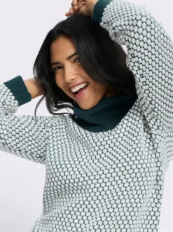 Rollkragenpullover mit Strukturmuster