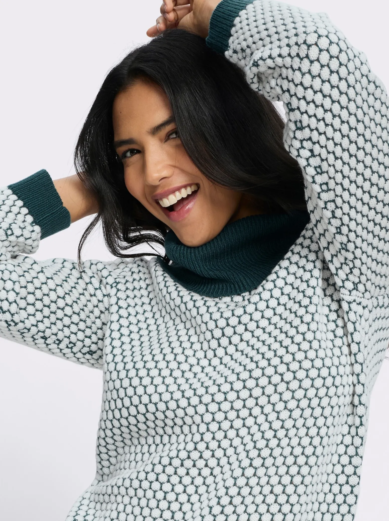 Rollkragenpullover mit Strukturmuster