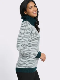 Rollkragenpullover mit Strukturmuster