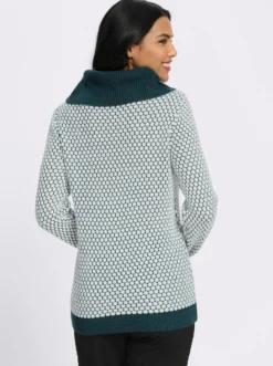 Rollkragenpullover mit Strukturmuster