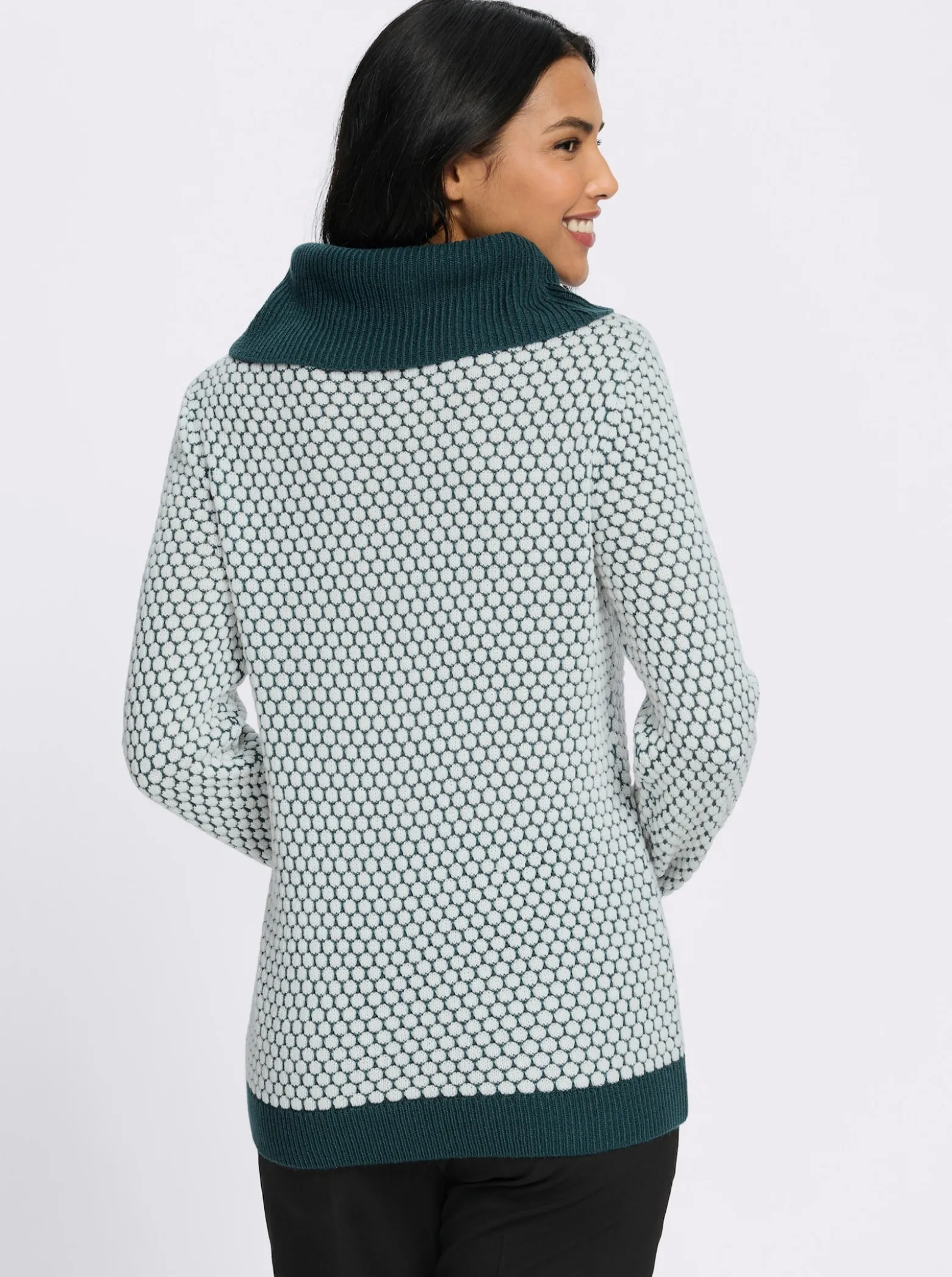 Rollkragenpullover mit Strukturmuster