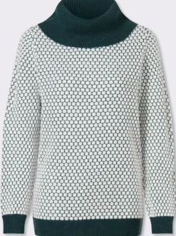 Rollkragenpullover mit Strukturmuster