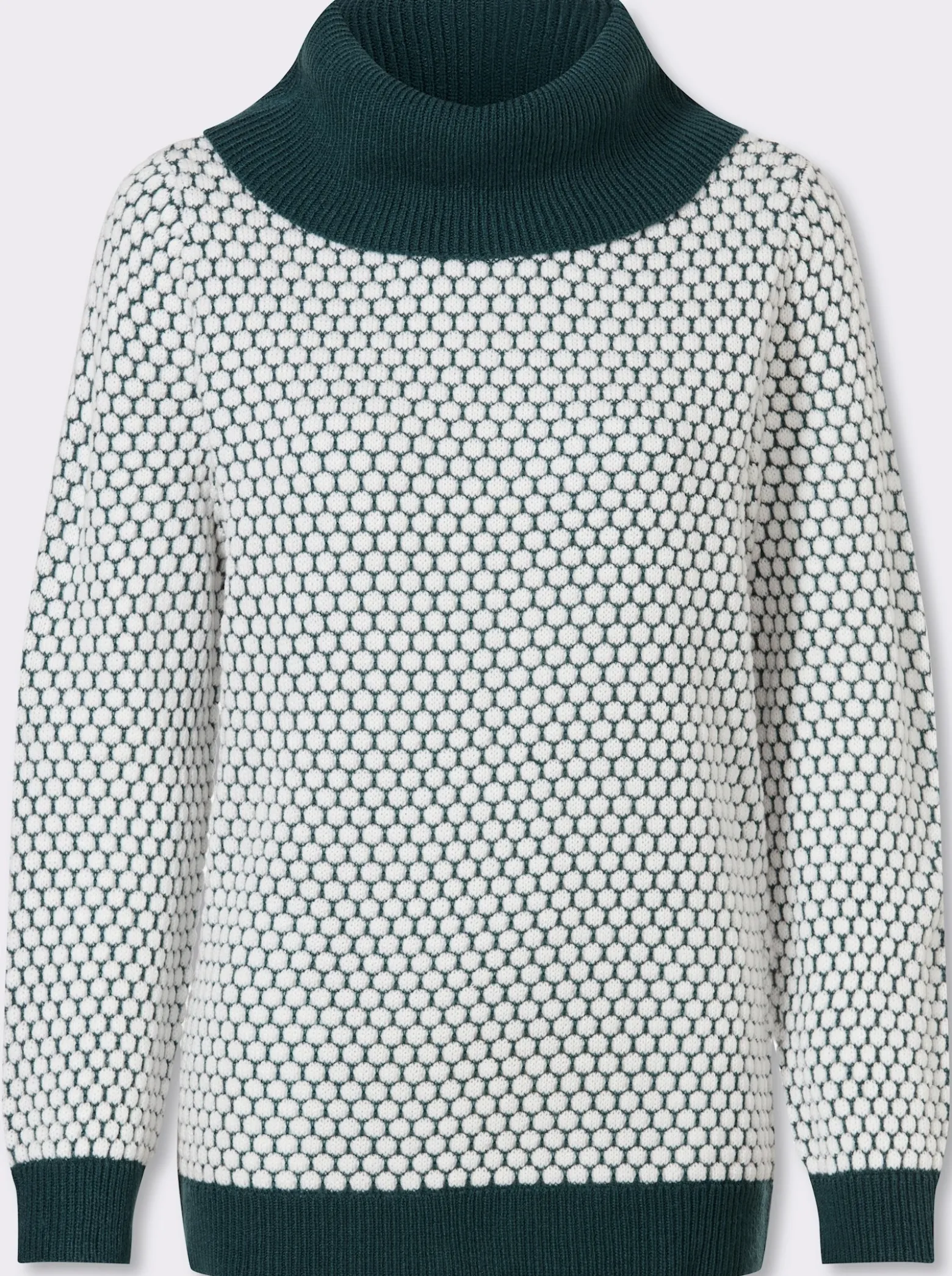 Rollkragenpullover mit Strukturmuster